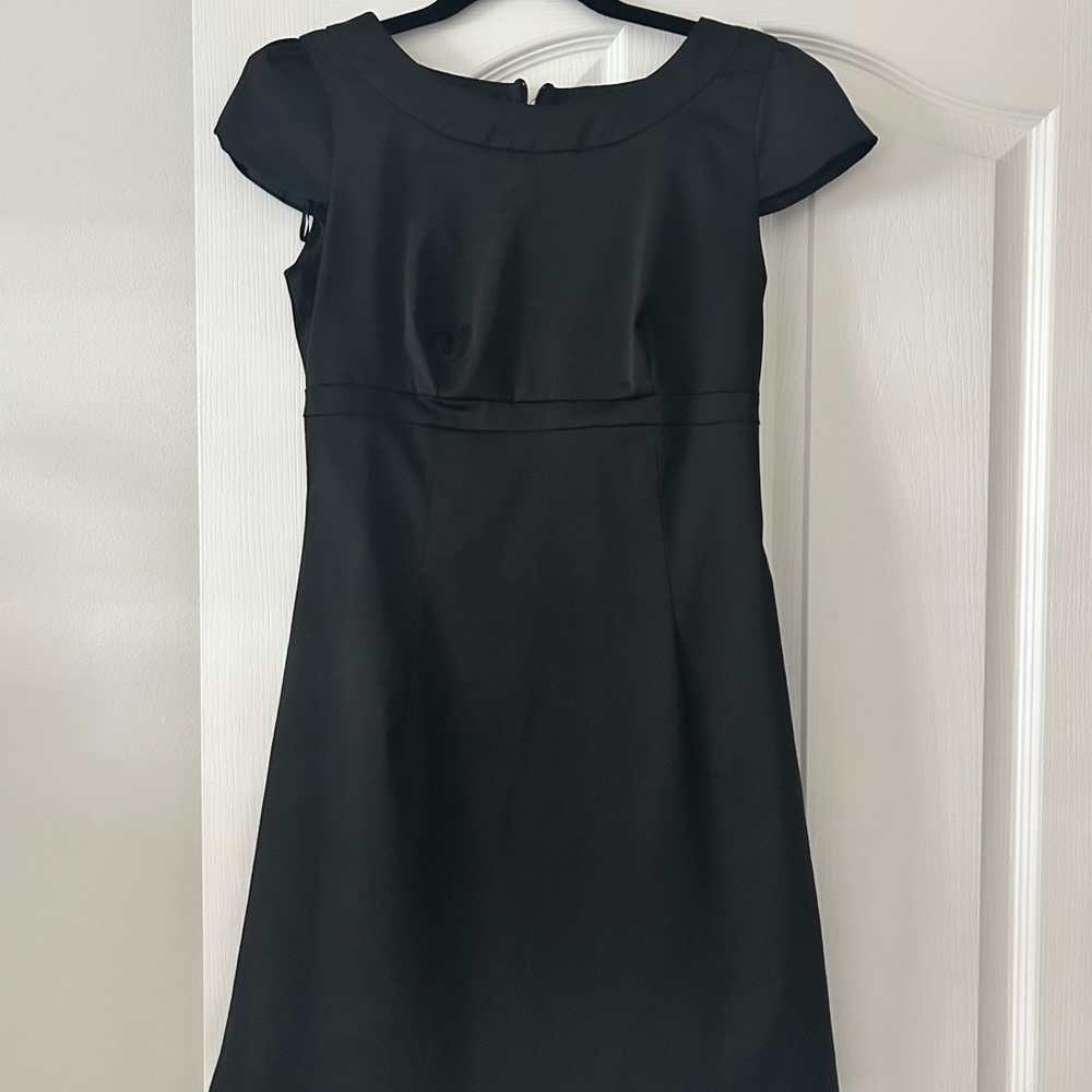 Oasis Black A-Line Mini Dress with Flutter Cap Sleeves